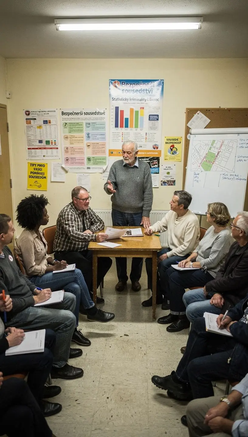 Skupina dobrovolníků zapojených do úklidu po nehodě.