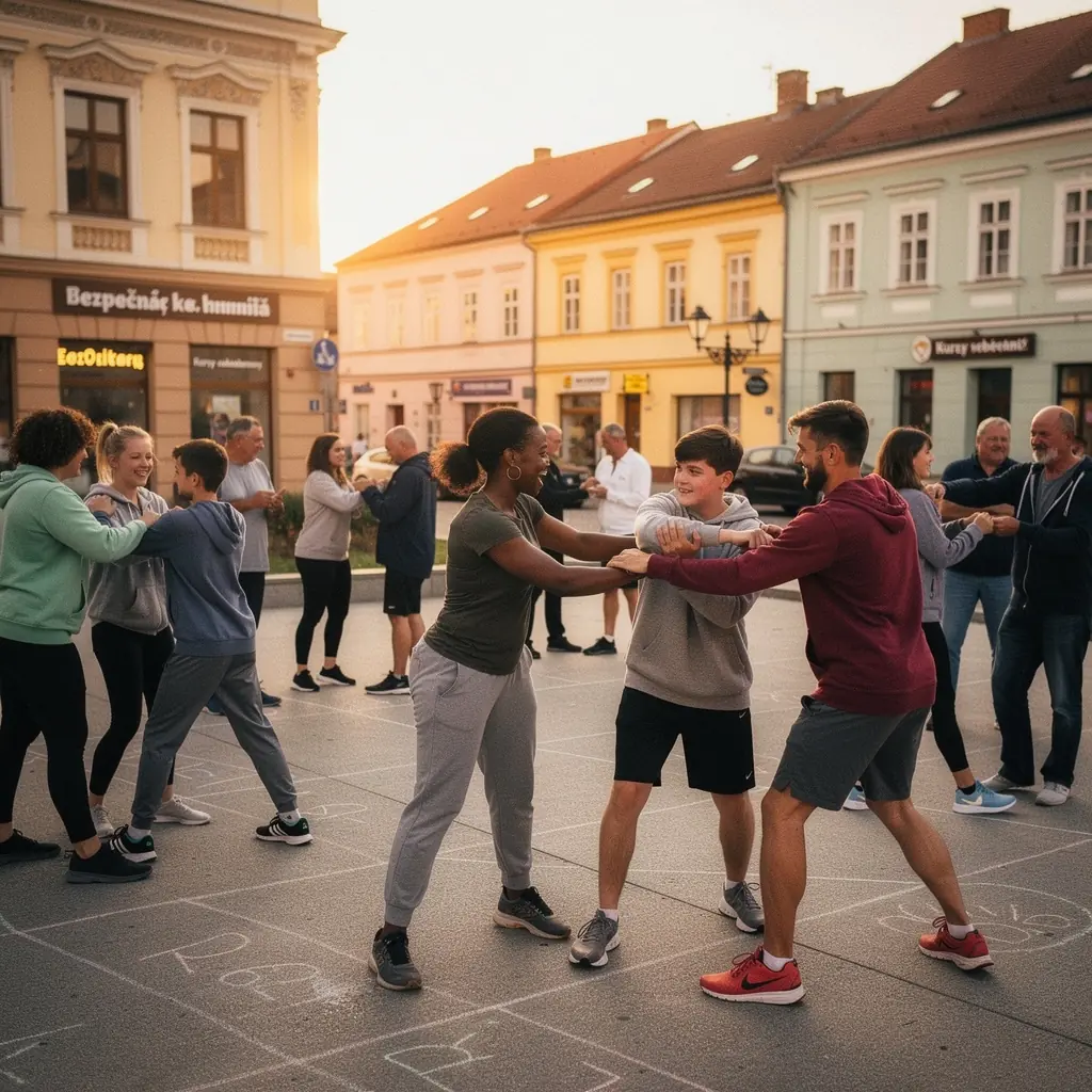 Ilustrační fotografie hasičského vozu při zásahu v městské oblasti.
